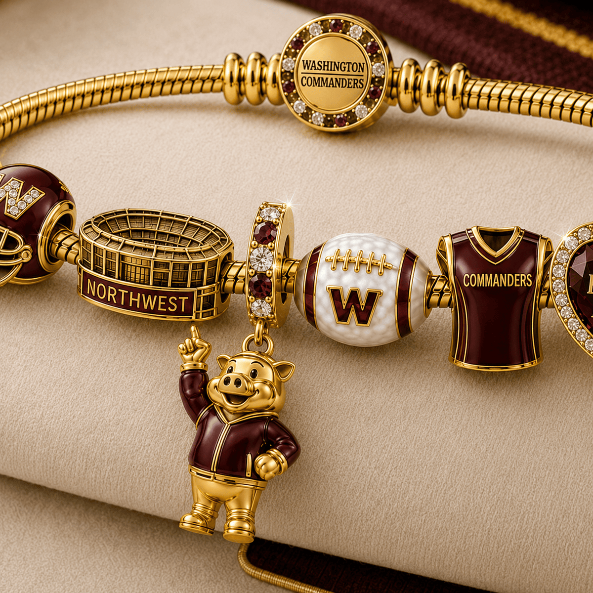 WCD Gold Charm Bracelet Set TMH