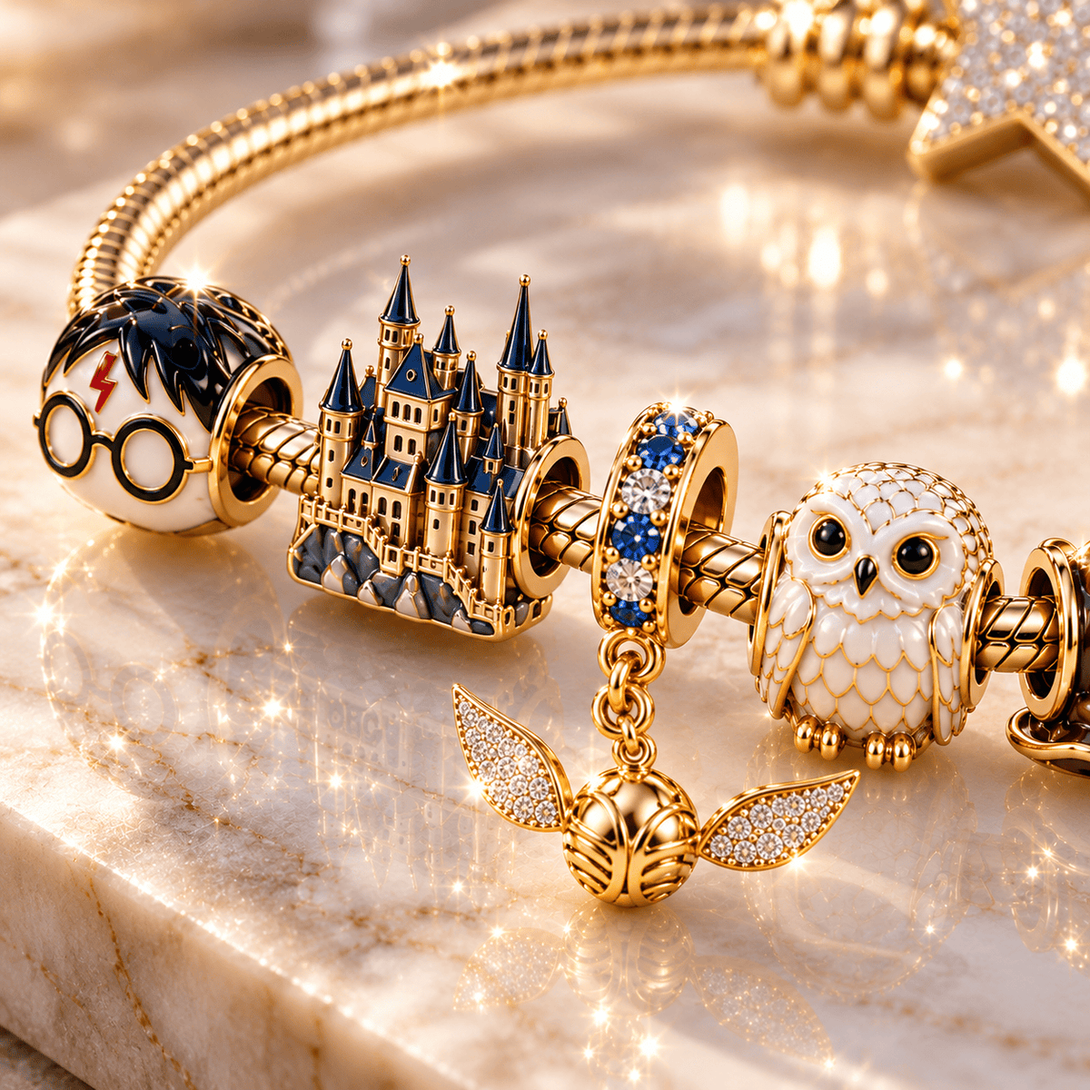 HRP Gold Charm Bracelet Set BMD