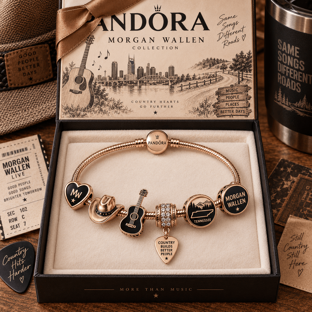 MGWL Silver Charm Bracelet Set PNPA