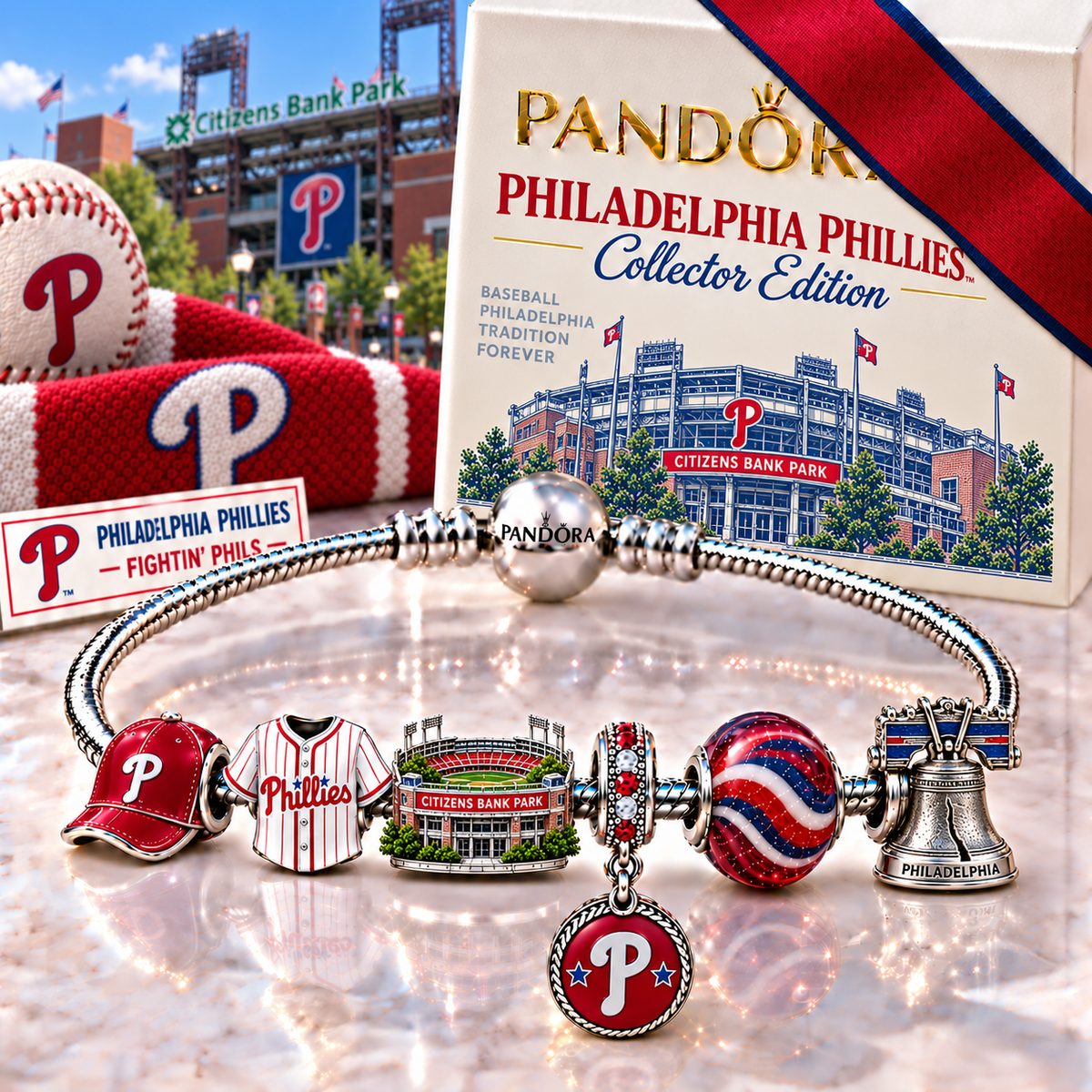 PPP Silver Charm Bracelet Set NHVH