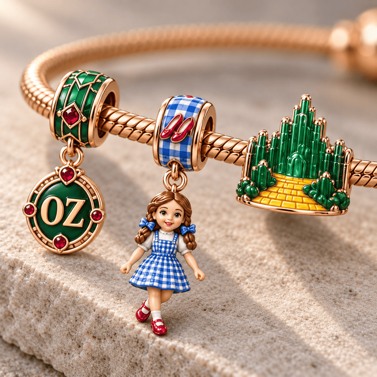 TWOZ Rose Gold Charm Bracelet Set HQH