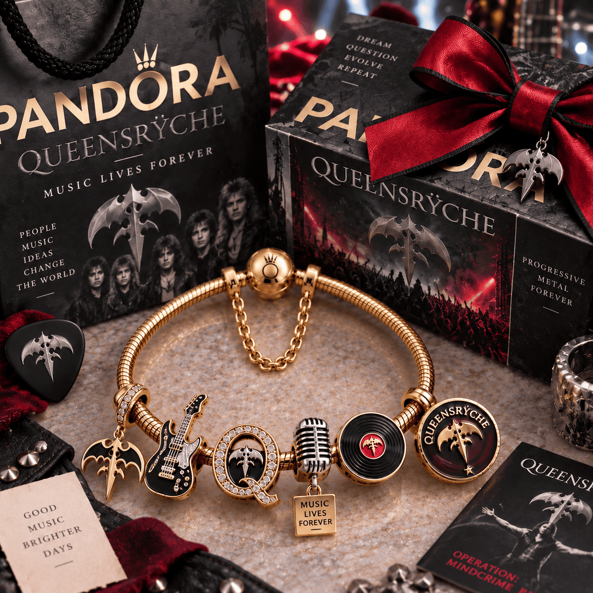 QSC Gold Charm Bracelet Set PTT